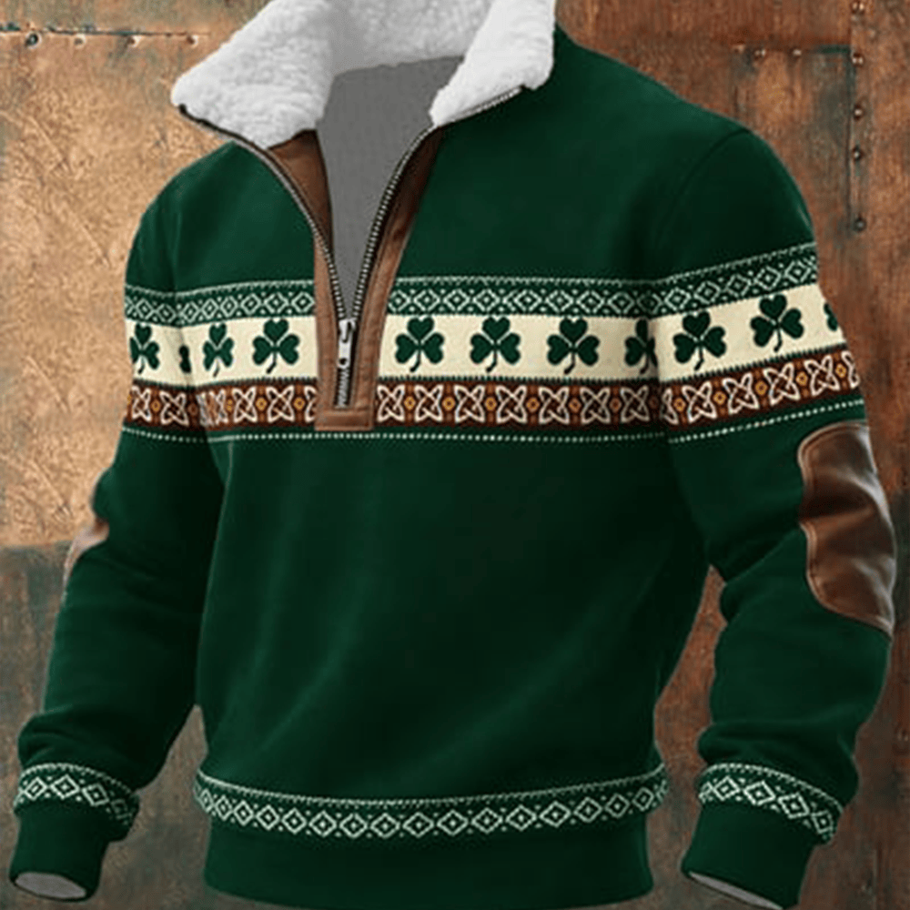 Happy St Patrick's Day Irish Stand Up Collar Sweater Saint Patrick's Day Apparel Holiday Present