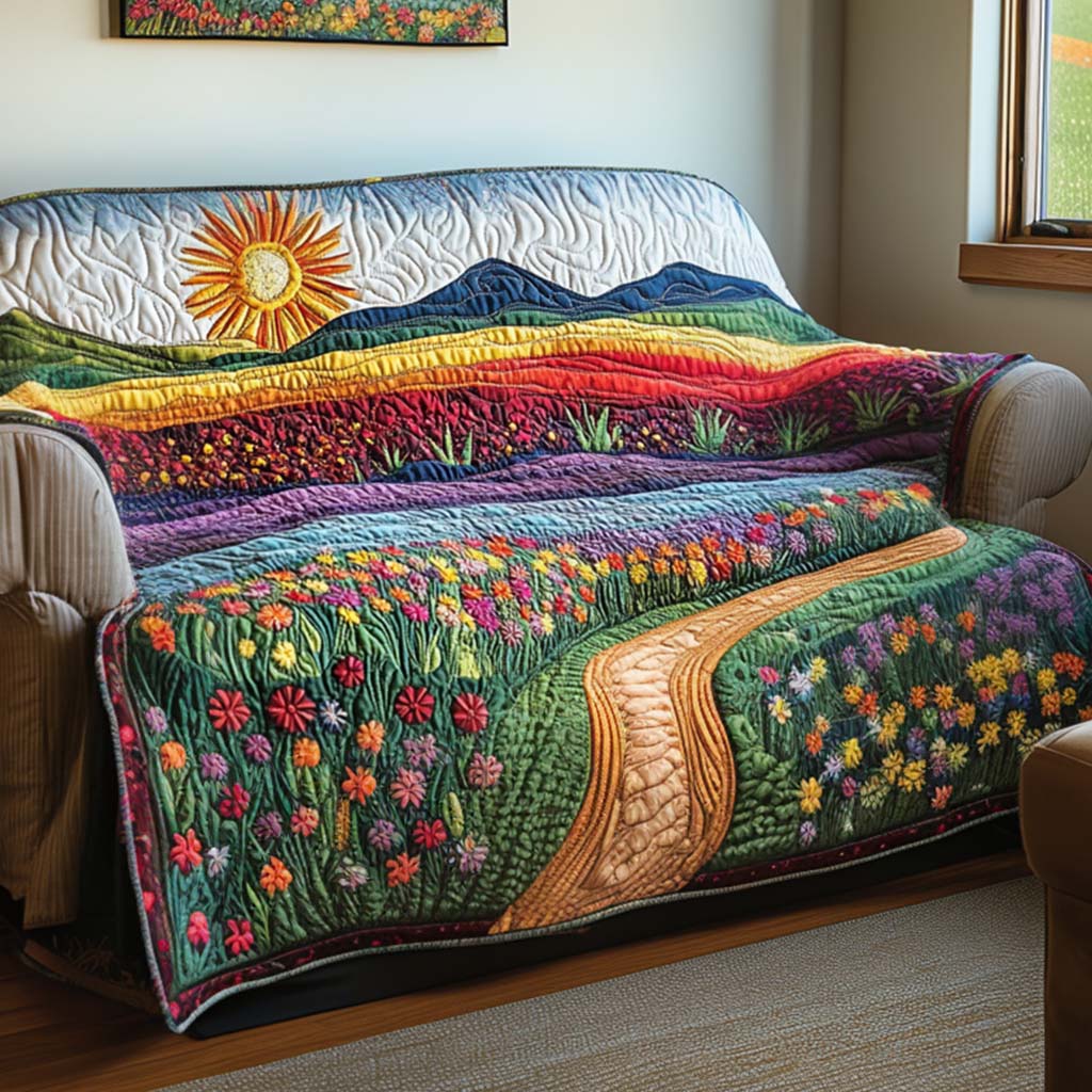 Happy Sunshine Quilted Sofa Cover Home Decor Best Friend Gift Ideas