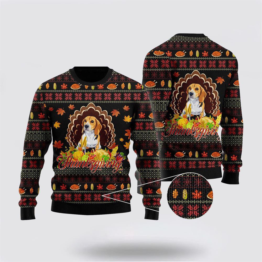 Happy Thanksgiving Funny Beagle Dog Ugly Christmas Sweater Christmas Gift For Dog Love