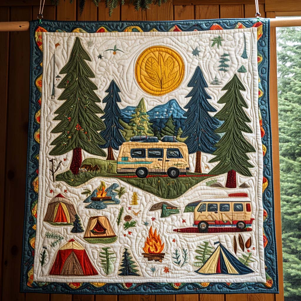 Happy Trails Quilted Blanket Unique Camping Gifts