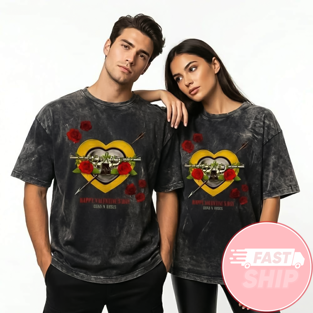 Happy Valentine's Day Guns N' Roses 2026 Logo T-Shirt Guns N' Roses Merch Rock Fan Gifts Happy Valentine's Day Guns N' Roses 2026 Logo T-Shirt Guns N' Roses Merch Rock Fan Gifts