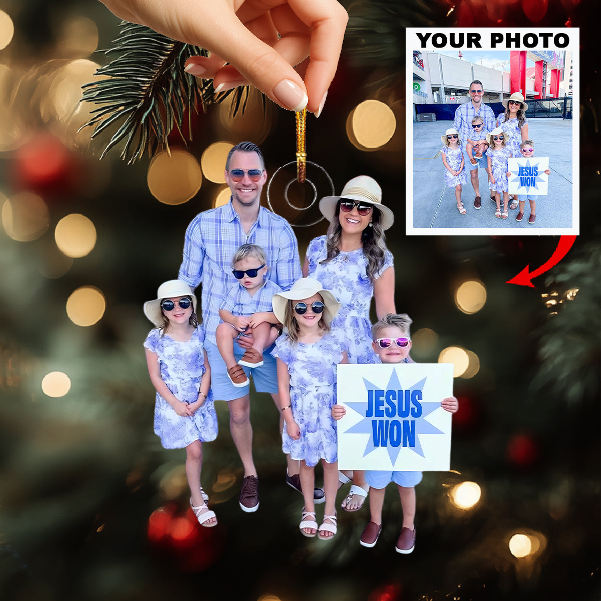 Happy Voyage With Family Personalized Photo Mica Ornament Christmas Gift For Family Member