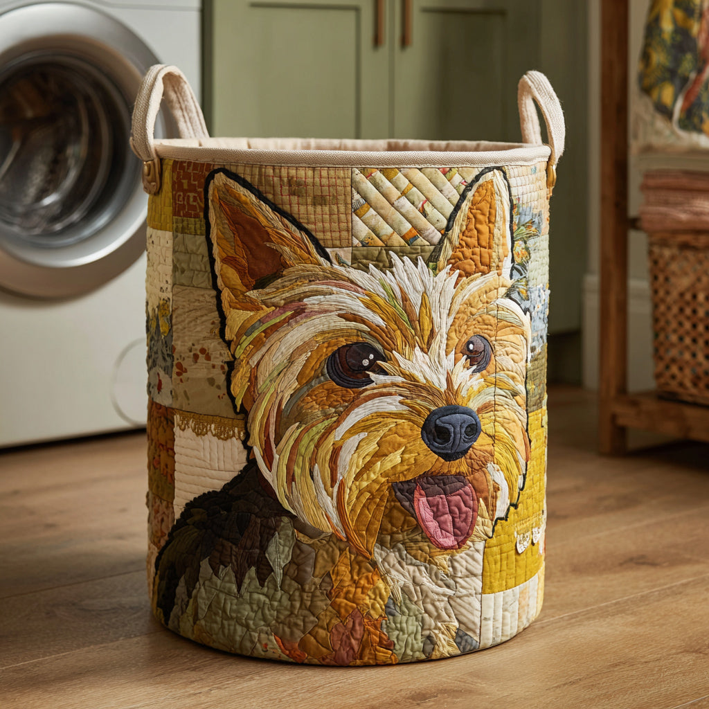 Happy Yorkshire Quilted Laundry Basket Luxury Quilted Laundry Bin Gift for Organized Living