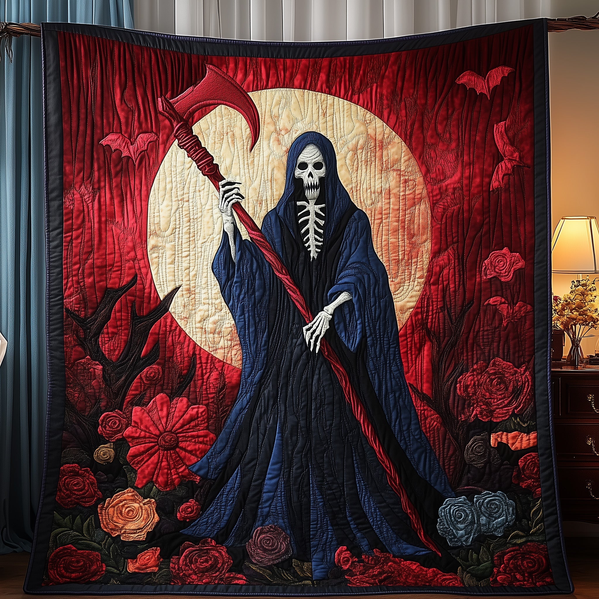 Harbinger of Death Quilted Blanket Cute Bed BlanketChristmas Gift Ideas For Son In Law