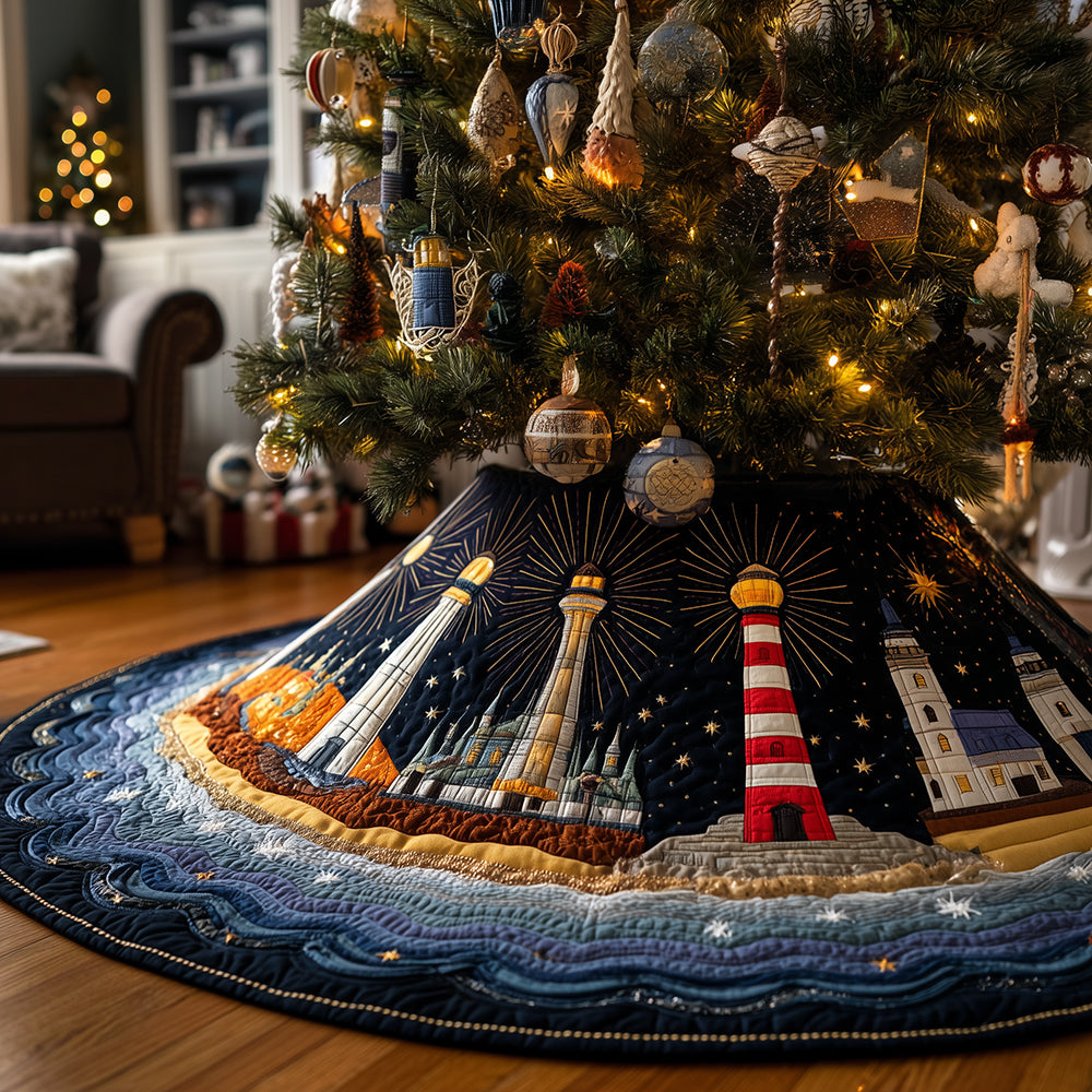 Harbor Light Christmas Christmas Quilted Tree Skirt Holiday Home Decor Best Lighthouse Gifts