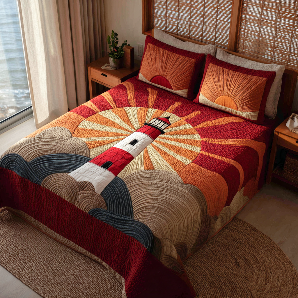Harbor Rise Quilted Bedding Set Bed Decorations Best Lighthouse Gift Items