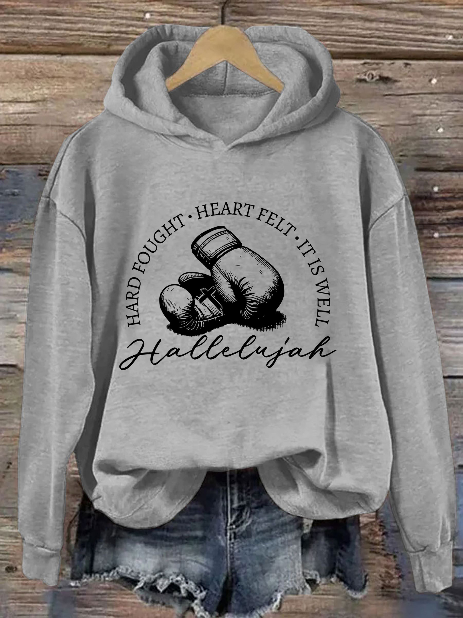Hard Fought Hallelujah Hoodie Christian Themed Christian Clothing Gifts For Her