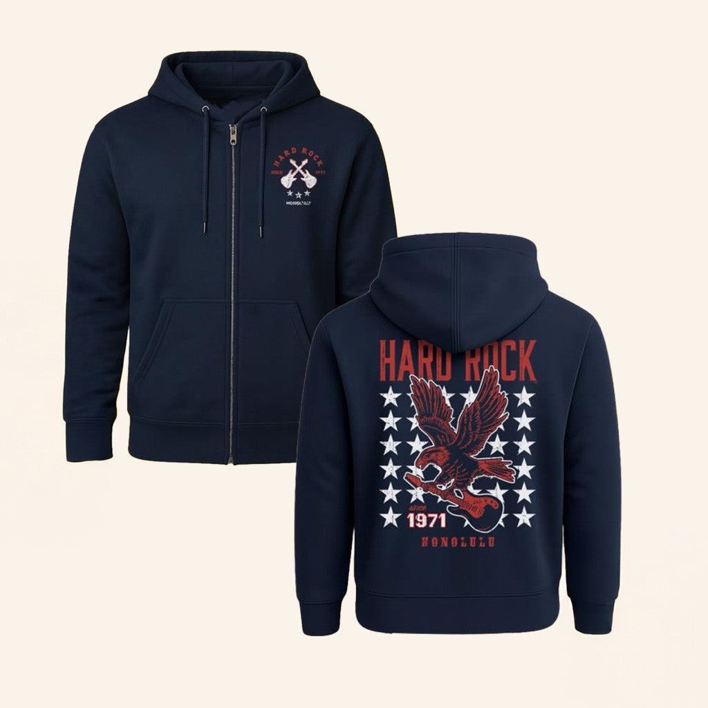 Hard Rock Merch American Eagle Guitar Zip Up Hoodie Gift Ideas For Dad Hard Rock Merch American Eagle Guitar Zip Up Hoodie Gift Ideas For Dad