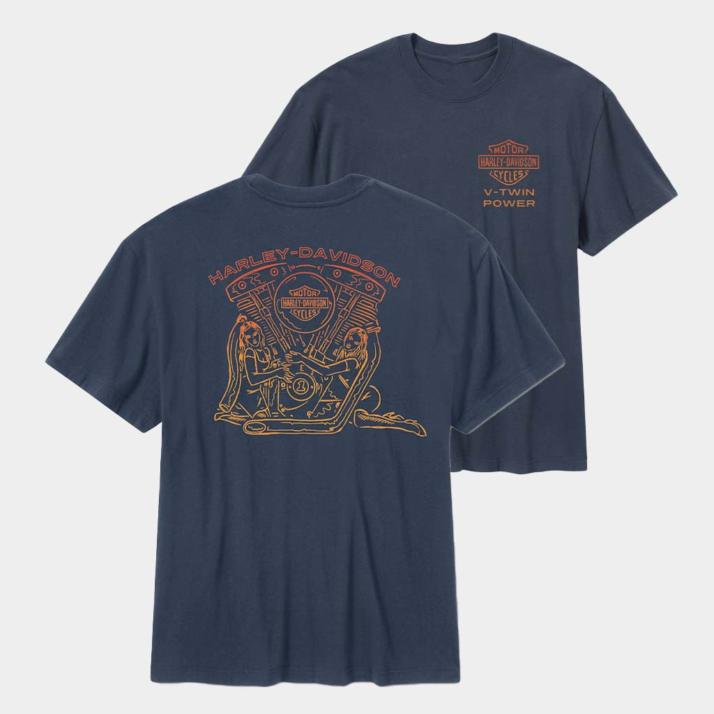 Harley Davidson Merch H D Engine Twins T-Shirt Best Birthday Gift For Dad