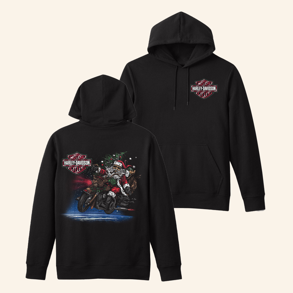 Harley Davidson Merch Rockin Santa Hoodie Dad Christmas Gifts Harley Davidson Merch Rockin Santa Hoodie Dad Christmas Gifts