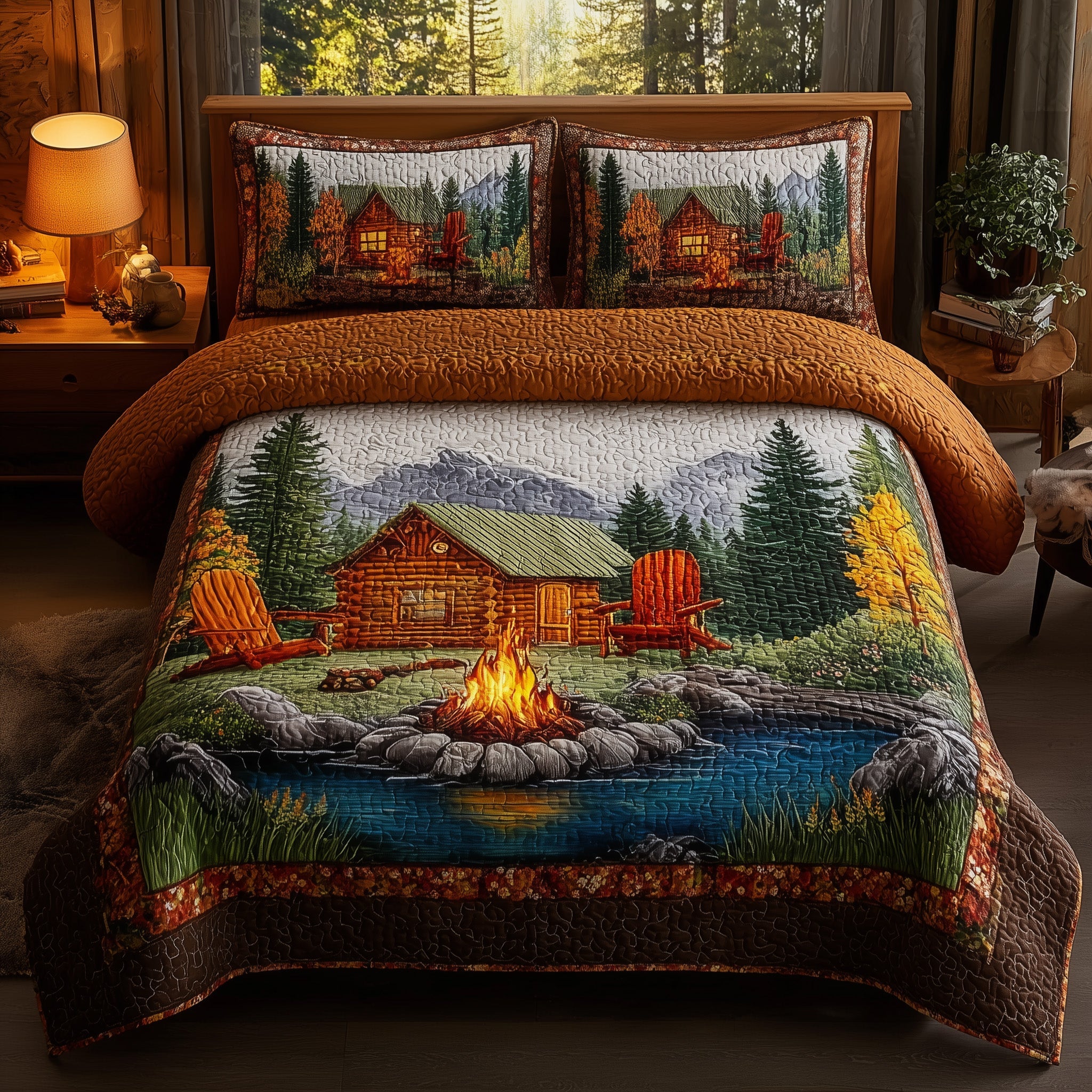 Harmony Autumn Quilted Bedding Set Durable And Long-lasting