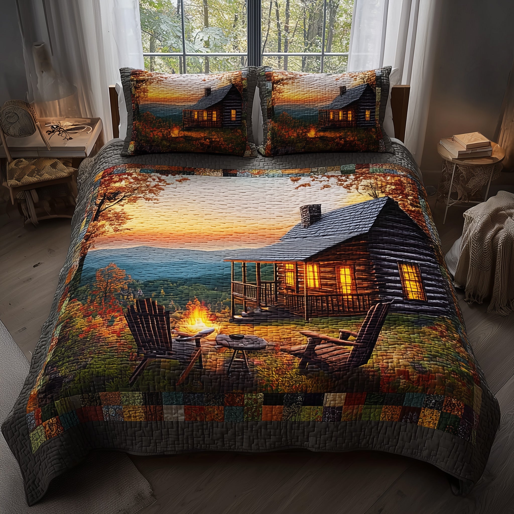 Harmony Autumn Quilted Bedding Set Hypoallergenic