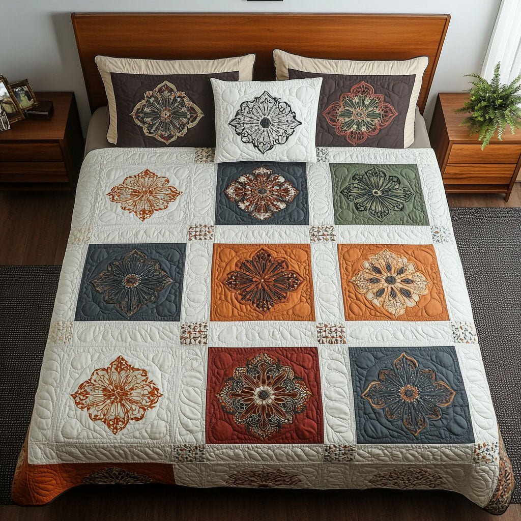 Harmony Blooms Quilted Bedding Set Luxury Bed Sheet Gift Set for Ultimate Comfort