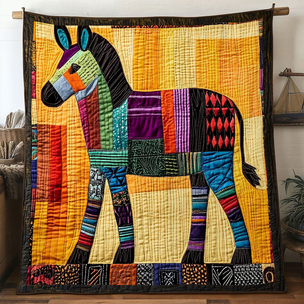 Harmony Donkey Quilted Blanket Queen Size Blanket Christmas Presents For Your Sister In Law
