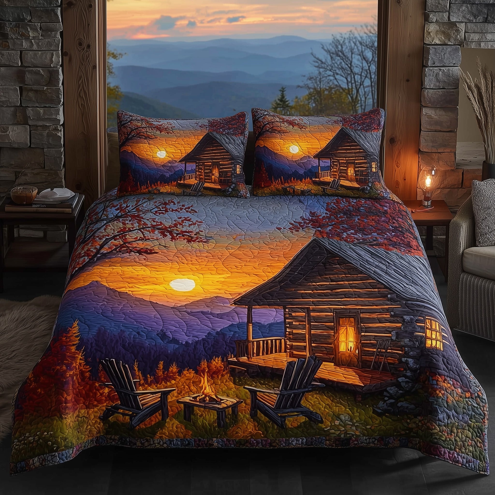 Harmony Fall Quilted Bedding Set Housewarming Gift
