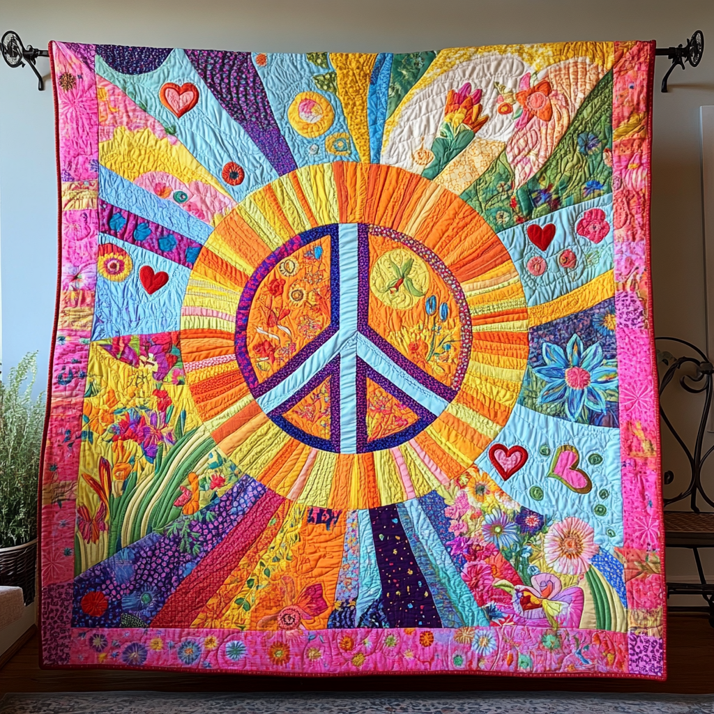 Harmony in Colors Quilted Blanket Bedroom Decor Christmas Ideas For Hippies