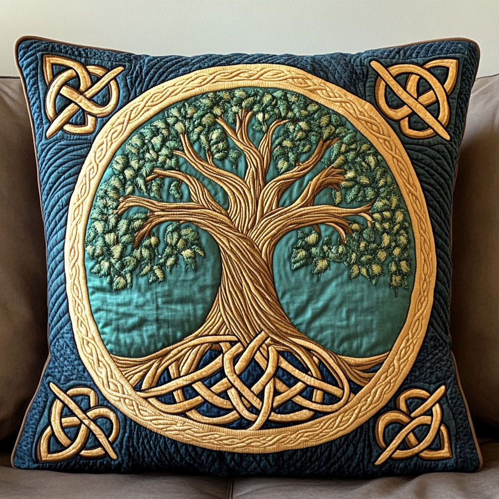 Harmony Knot Tree Quilted Pillow Case Best Throw Pillow Covers Tree Of Life Gifts For Men