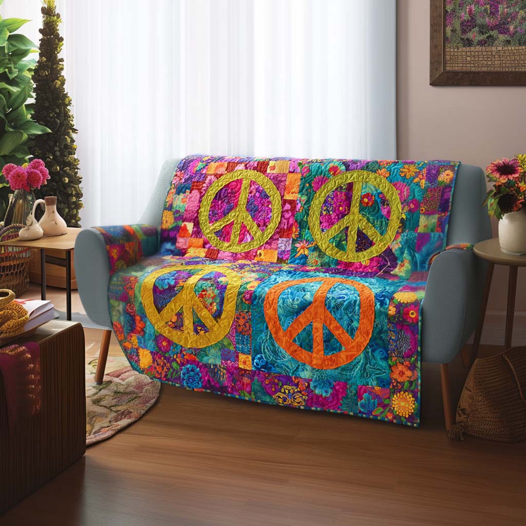 Harmony Mark Quilted Sofa Cover Indoor Decor Hippy Gift Ideas