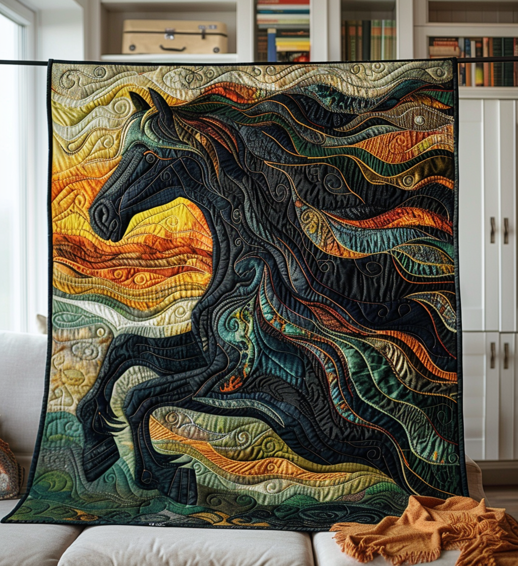 Harmony Motion Quilted Blanket Unusual Horse Gifts