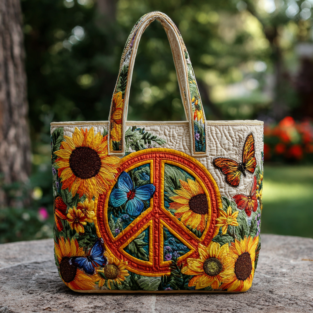 Harmony Nature Quilted Tote Bag Sunflower Theme Gifts