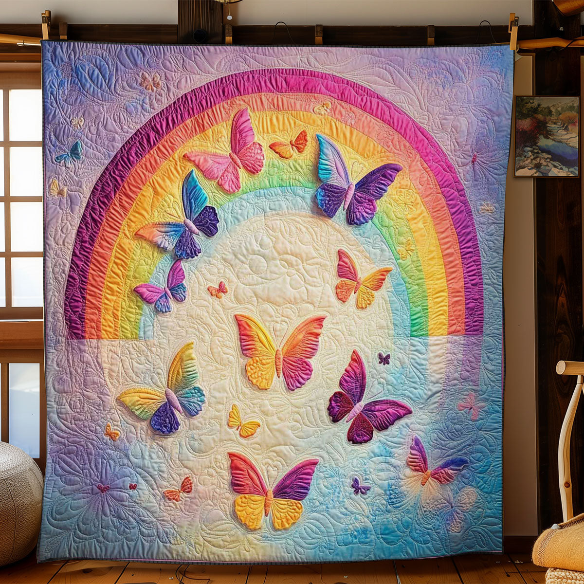 Harmony Of Butterflies Quilt Blanket Winter Blanket Father Daughter Gifts For Dad
