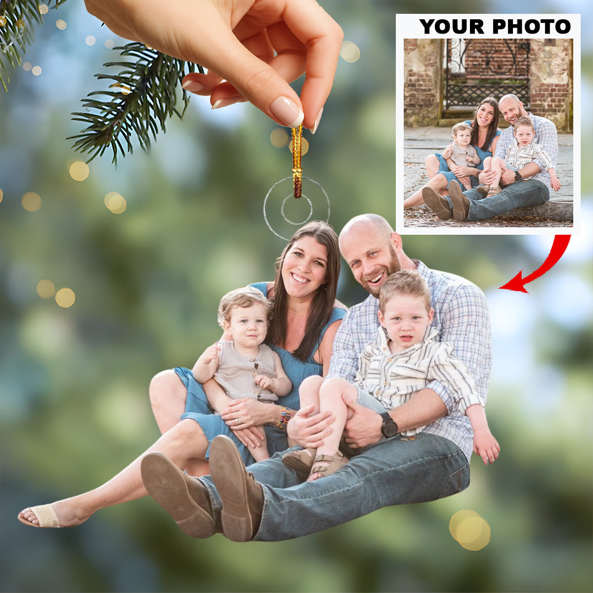 Harmony Of Love Personalized Photo Mica Ornament Christmas Gift For Family Members