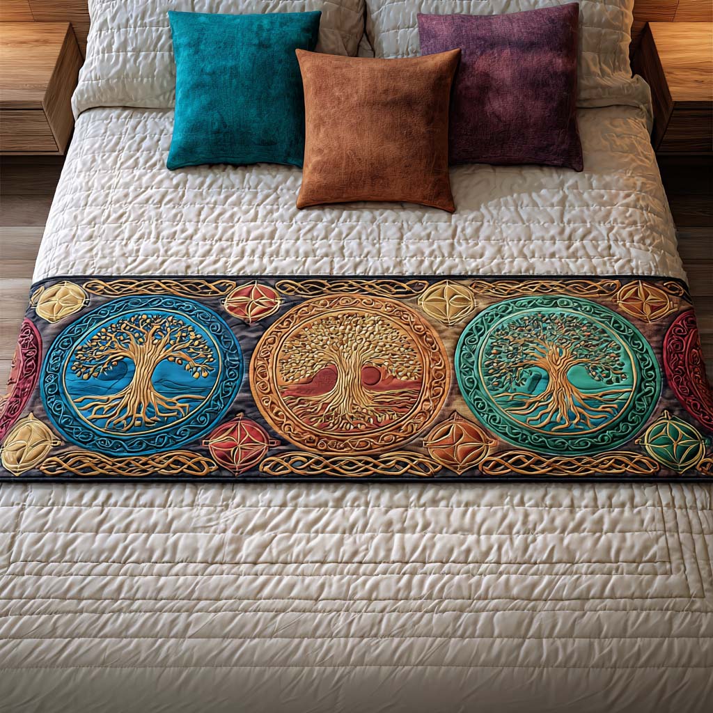 Harmony Trees Quilted Bed Runner Bedroom Decorations Tree Of Life Gifts For Her