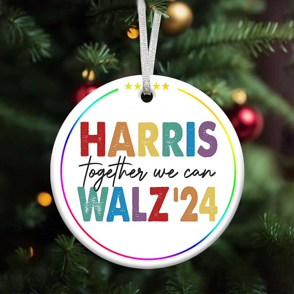 Harris Walz For President 2024 Ornament Kamala 2024 Christmas Ornament President Campaign Merch
