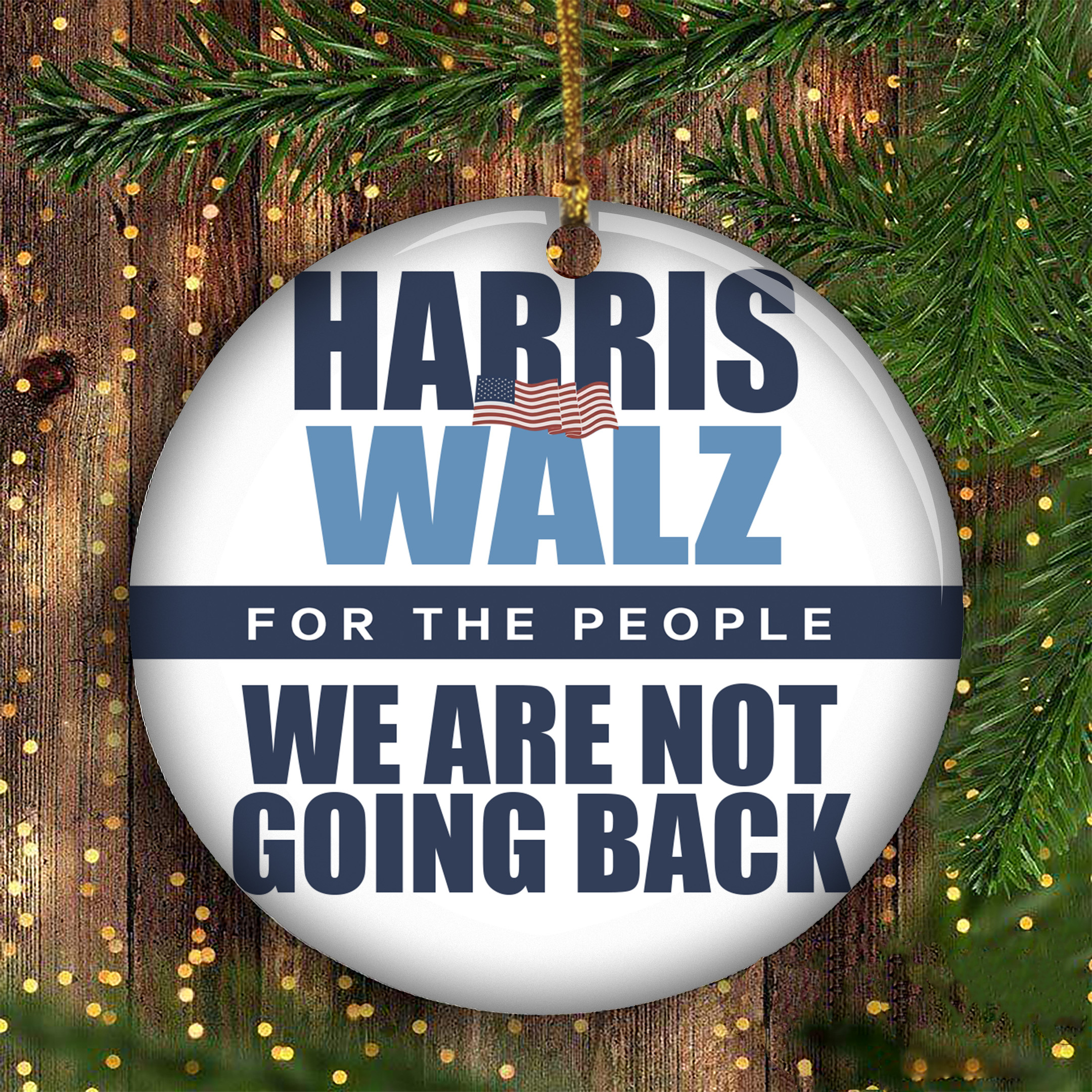 Harris Walz For The People We Are Not Going Back Ornament President Harris Walz 2024 Ornament