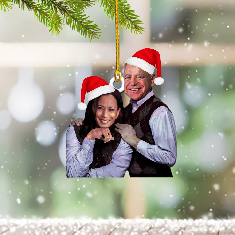 Harris Walz Ornament Shape Kamala Harris 2024 For President Christmas Ornament