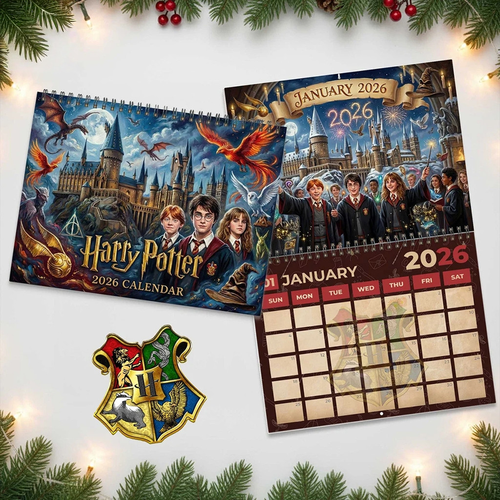 Harry Potter 2026 Wall Calendar Hogwarts Art Wizarding World Calendar Harry Potter Fans Gifts