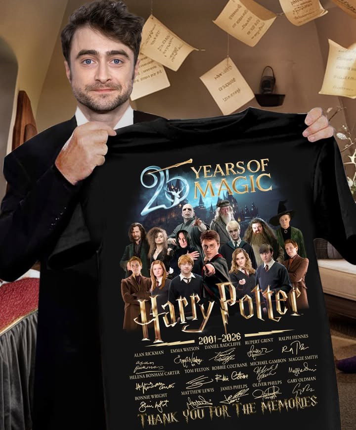Harry Potter 25 Years Of Magic T-Shirt Harry Potter Anniversary Merch Gifts For Men