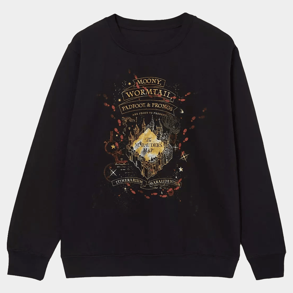 Harry Potter Merch Harry Potter Marauder's Map Sweatshirt Birthday Gift For Sister