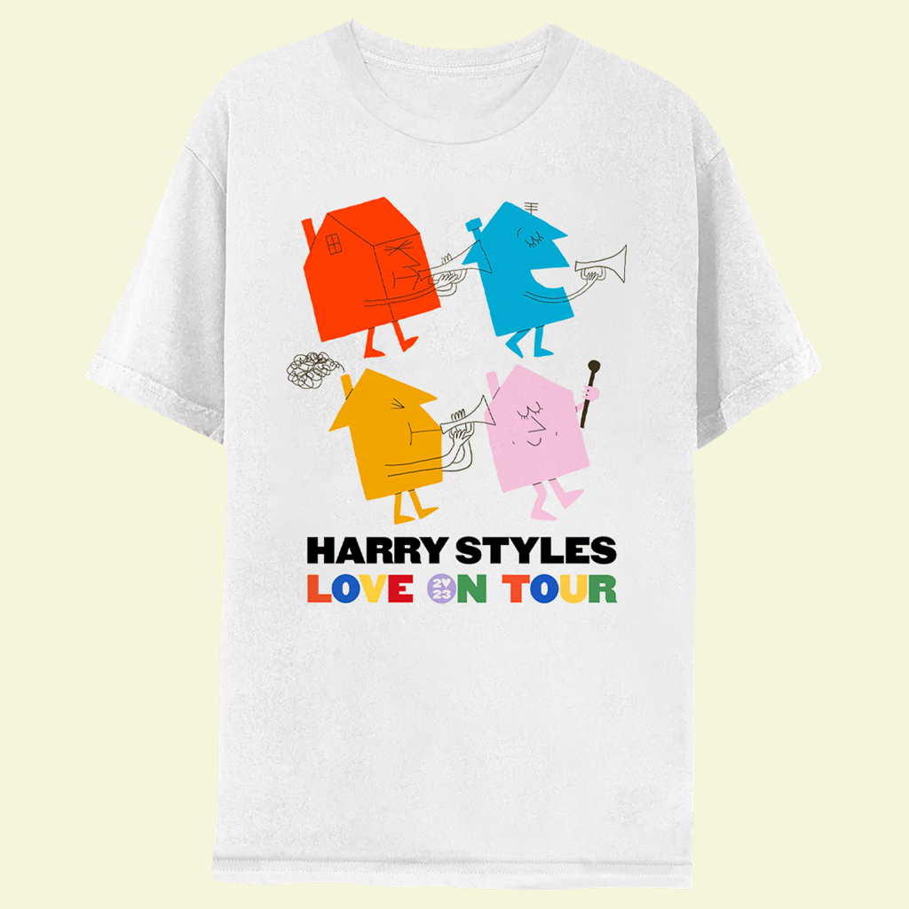 Harry Styles Merch 4 Houses 2023 Love On Tour T-Shirt Harry Styles Shirt Presents For Him Her