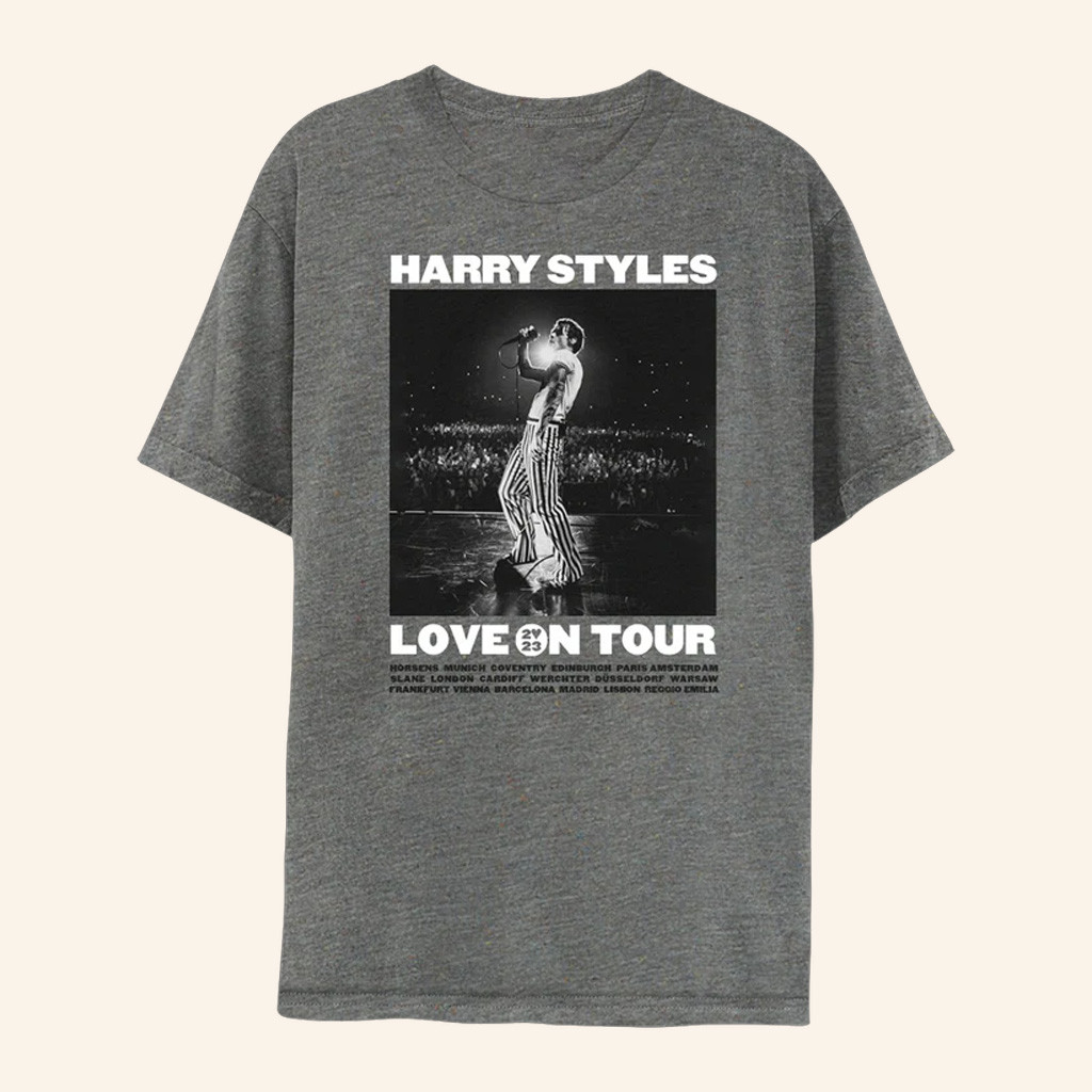 Harry Styles Merch Harry Styles Love On Tour Gray Photo T-Shirt Gifts For Music Lovers Harry Styles Merch Harry Styles Love On Tour Gray Photo T-Shirt Gifts For Music Lovers