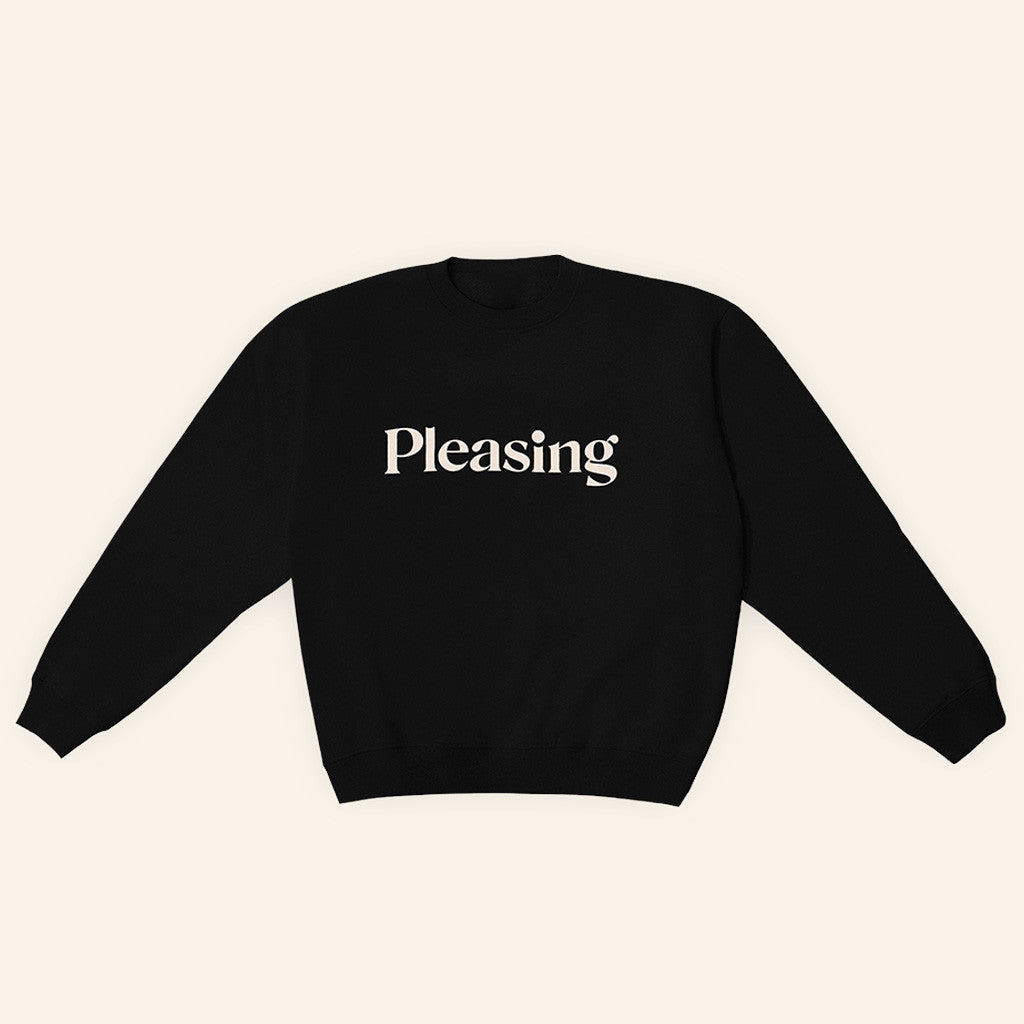 Harry Styles Pleasing Merch Pleasing Crewneck Black Sweatshirt Gifts For Girlfriend
