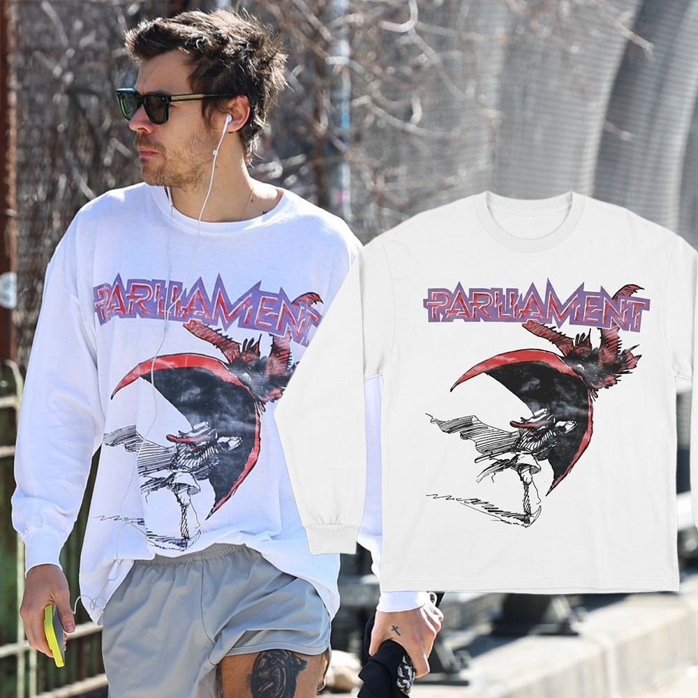 Harry Styles Running In Nyc March 11 Long Sleeve Shirt We Want The Funk Harry Styles Apparel