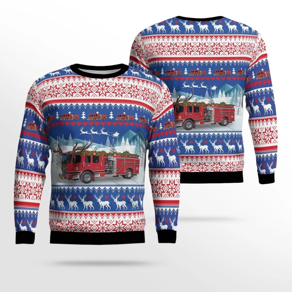 Hartsville South Carolina Darlington County Fire District AOP Ugly Sweater Xmas Unisex Sweater Christmas Gifts For Men Women