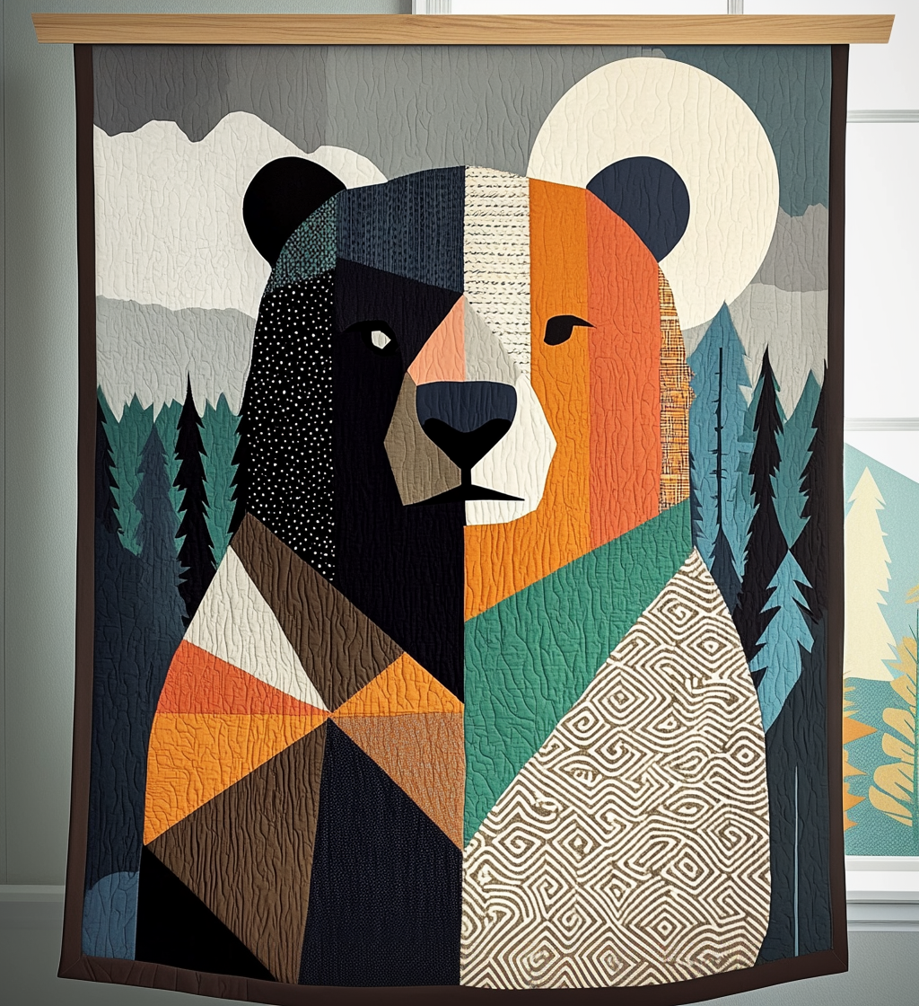 Harvest Bear Quilted Blanket Native American Gifts