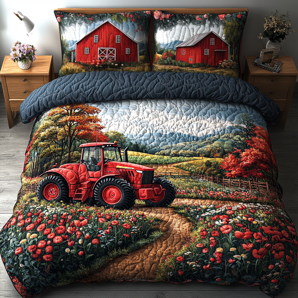 Harvest Breeze Quilted Bedding Set Farmhouse Bed Decor Gifts For Family
