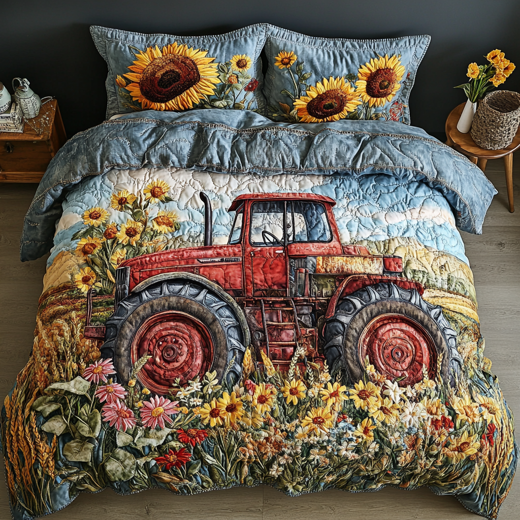 Harvest Charm Quilted Bedding Set Luxury Bed Sheet Gift Set for Ultimate Comfort
