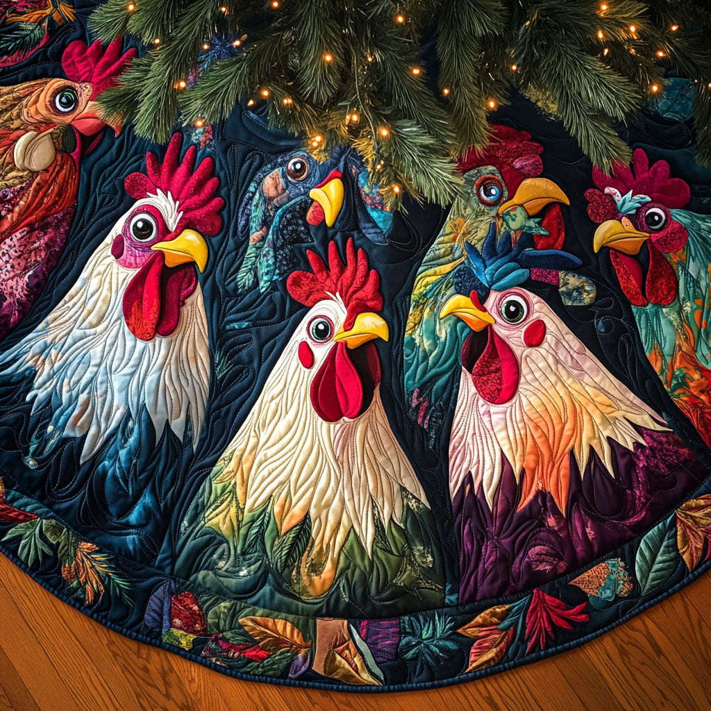 Harvest Charm Quilted Christmas Tree Skirt Holiday Living Room Decor