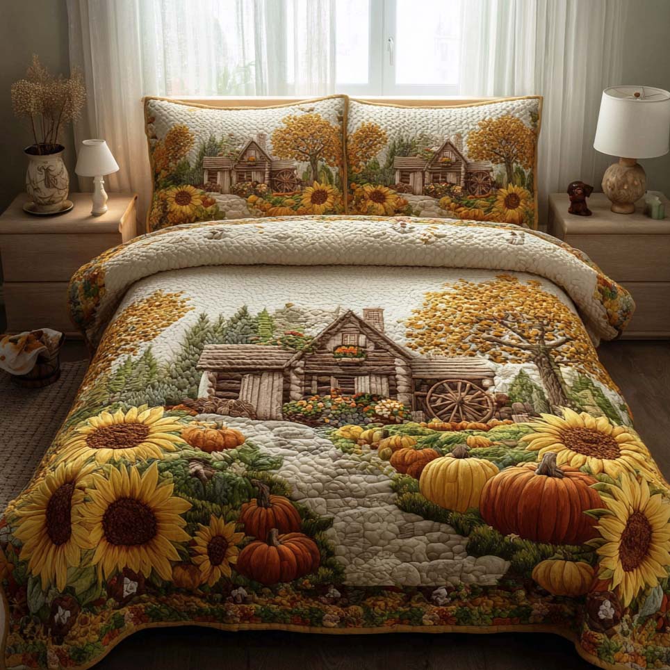 Harvest Dreams Quilted Bedding Set Unique Bed Sheet Set Gift For Mid Autumn Festival