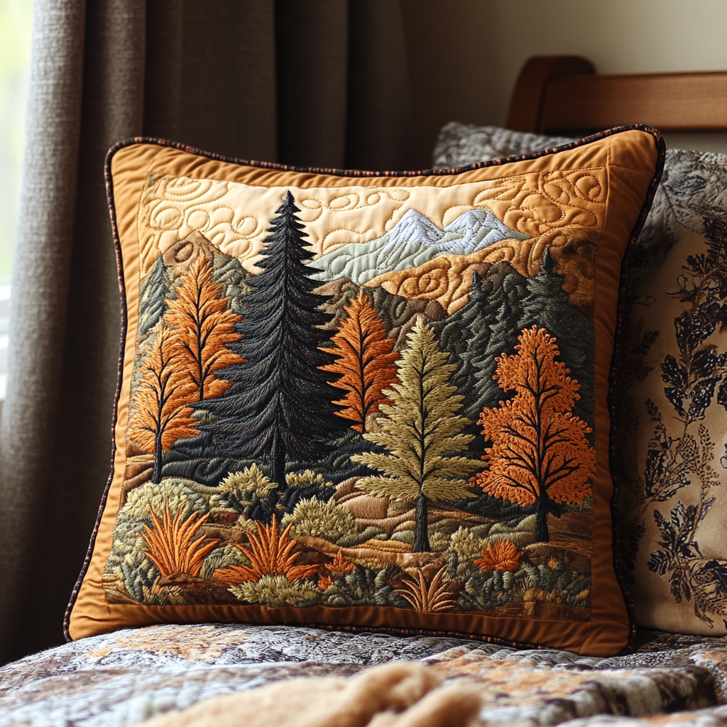 Harvest Forest Quilted Pillow Case Fall Theme Pillow Covers Birthday Gifts For Friends