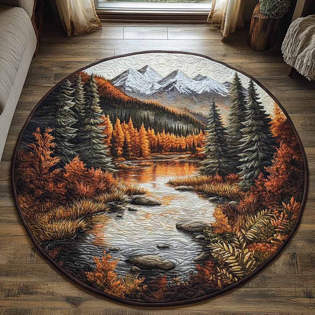 Harvest Forest Quilted Round Mat Entry Way Ideas Tree Of Life Christmas Gifts