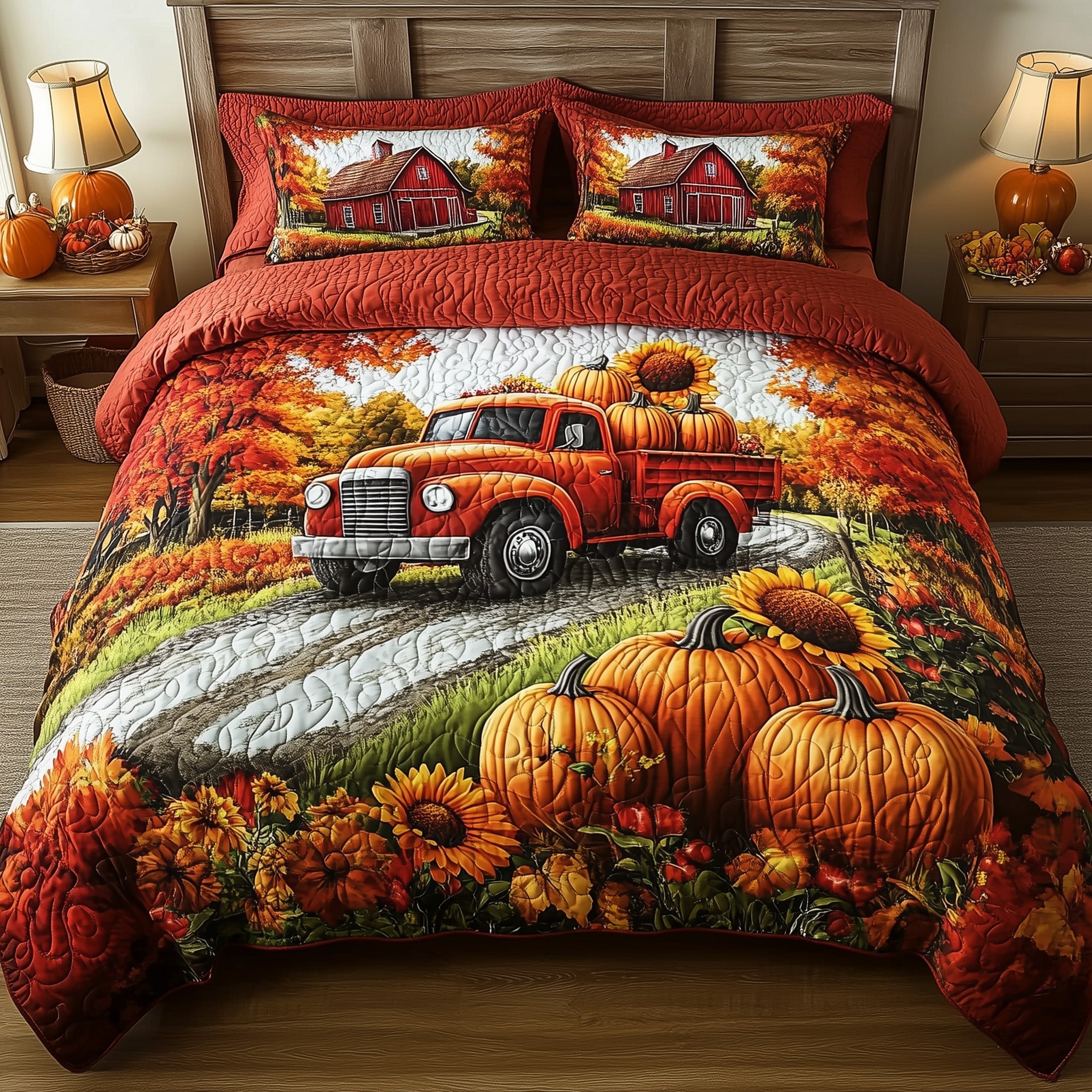 Harvest Glow Quilted Bedding Set Harvest Festival Best Autumn Holiday Bedding Gifts