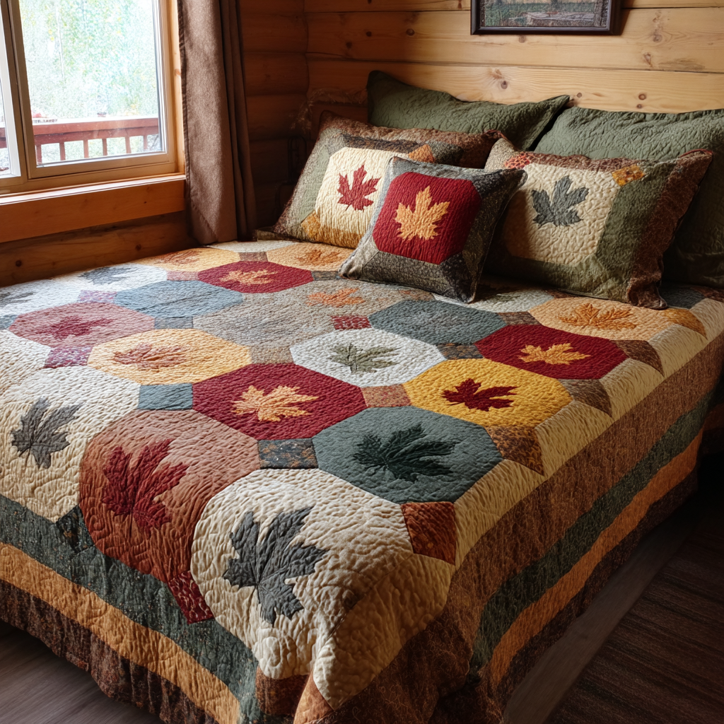 Harvest Glow Quilted Bedding Set Warm and Breathable Bedding Set for All Seasons