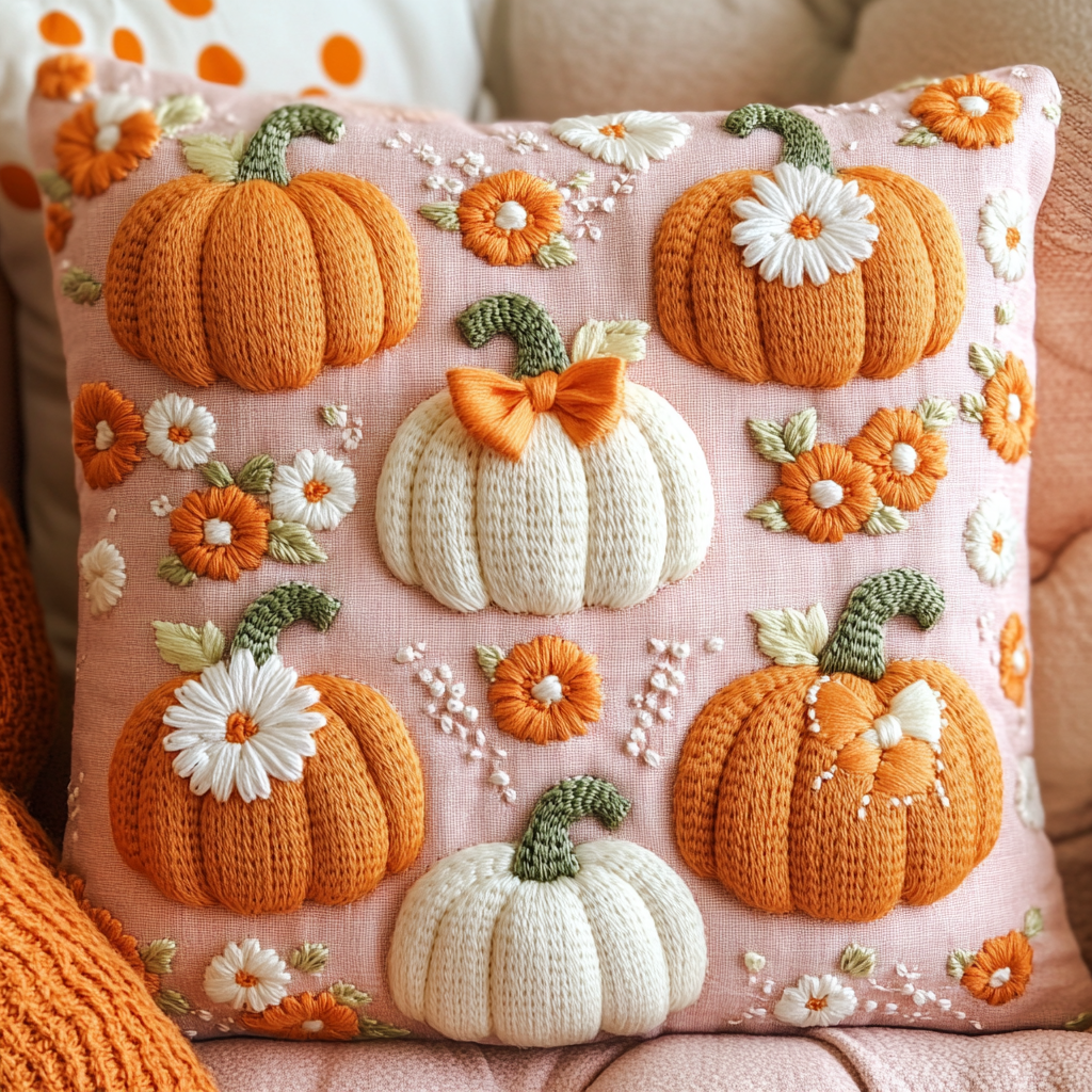 Harvest Glow Quilted Pillow Case Farmhouse Christmas Pillow Cover