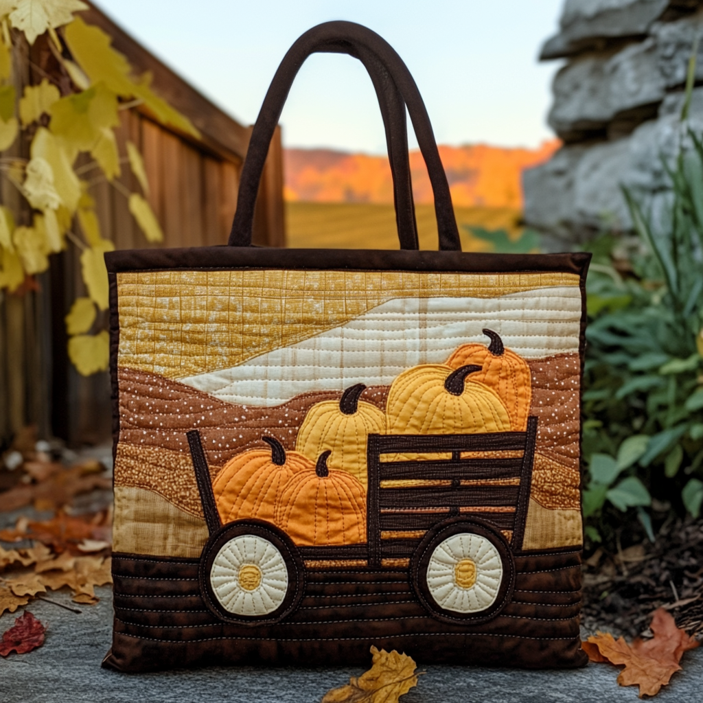 Harvest Glow Quilted Tote Bag Cozy Fall Gift Ideas