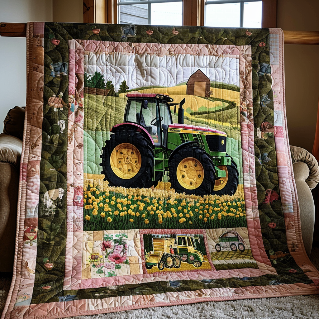 Harvest Harmony Quilted Blanket Christmas Gifts For Farmers
